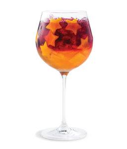 red sangria sous vide cocktail in wine glass