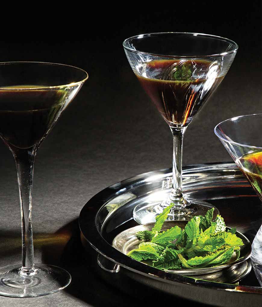 coffee infused martini in glass