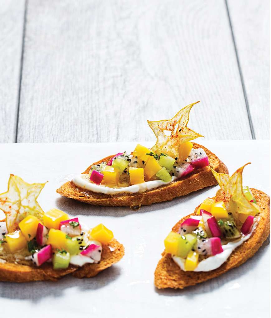 sous vide fruit bruschetta