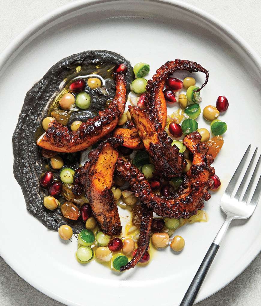 Sous-Vide Octopus with hummus