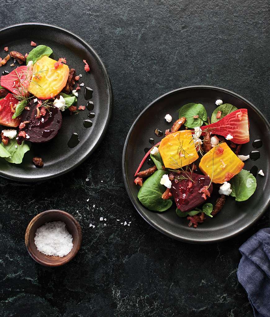 salad with sous vide beets