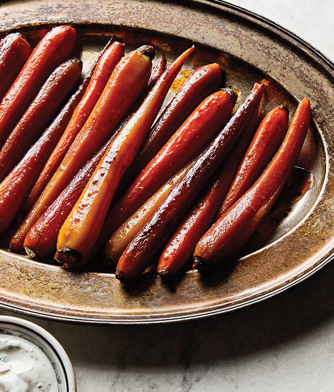 HoneyHarissa Glazed Carrots with Lemon Yogurt Sauce SousVide Magazine