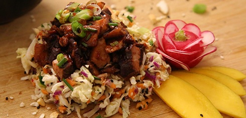 Char Siu Pork Loin Ribs & Sri Lankan Slaw