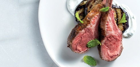 Sous Vide Rack of Lamb with Seared Eggplant